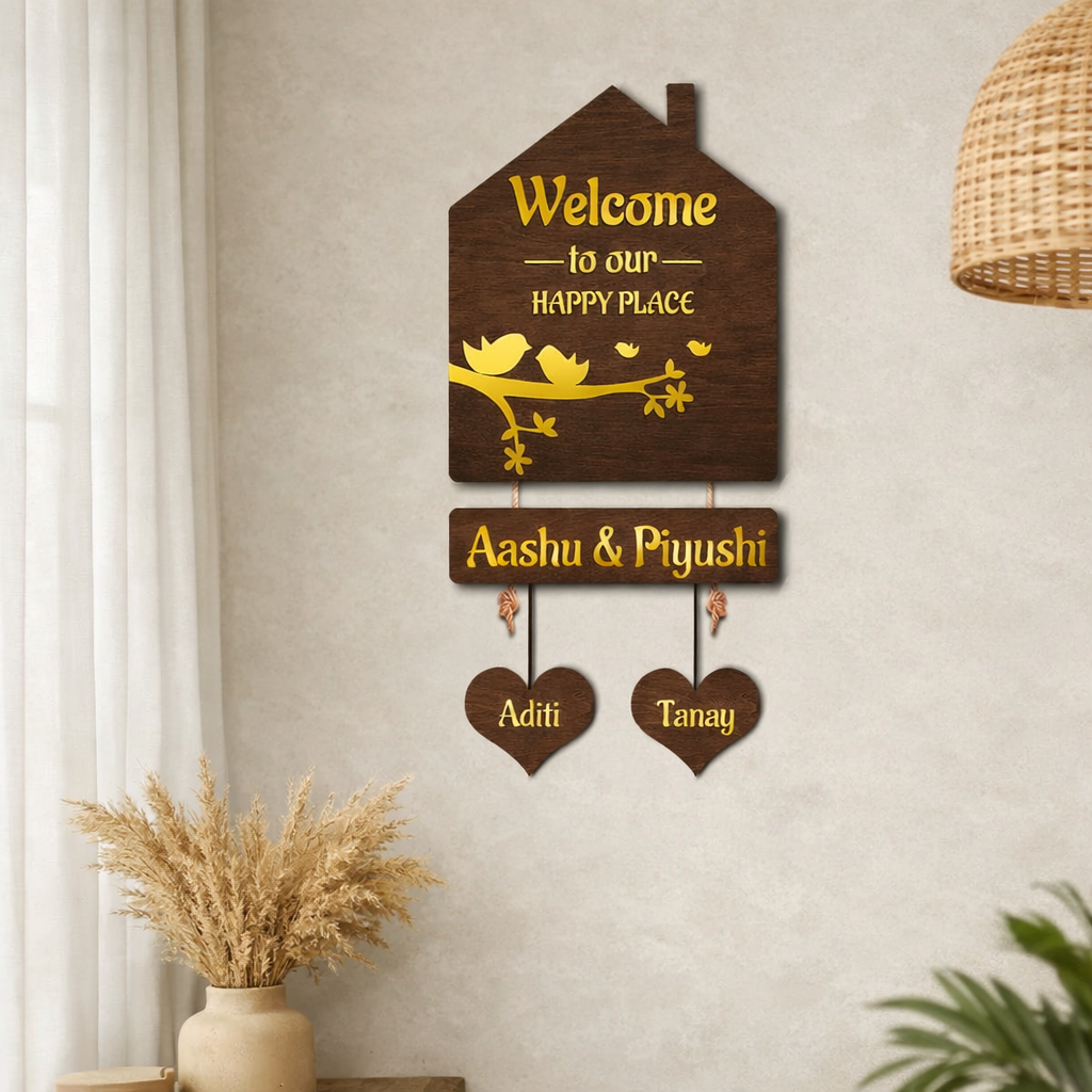 Personalized Wooden Family Name Hanging