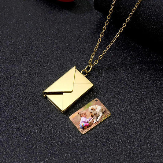 Envelope Colored Photo Necklace