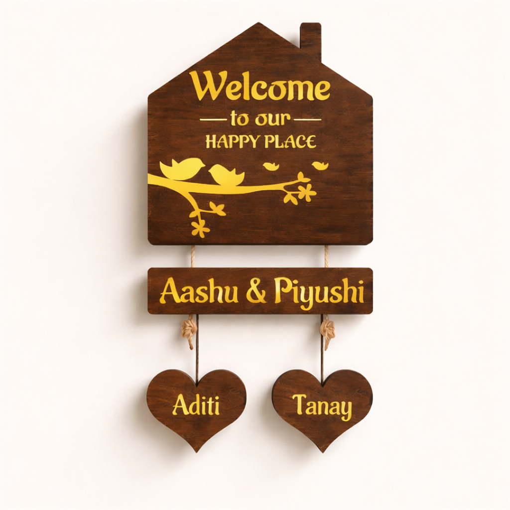 Personalized Wooden Family Name Hanging