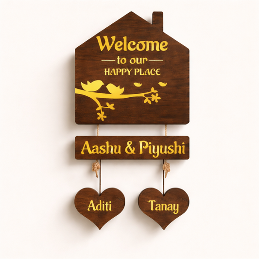 Personalized Wooden Family Name Hanging