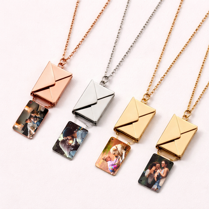 Envelope Colored Photo Necklace