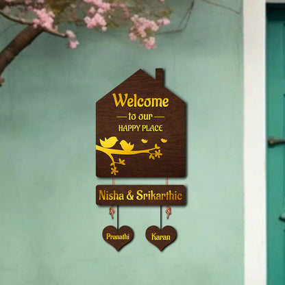 Premium Brown Hut–Inspired 3D Name Plate with Golden Acrylic Finish