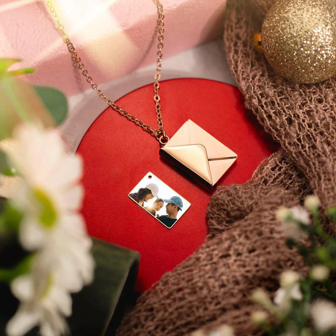 Envelope Colored Photo Necklace