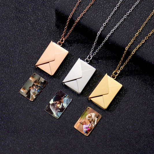 Envelope Colored Photo Necklace