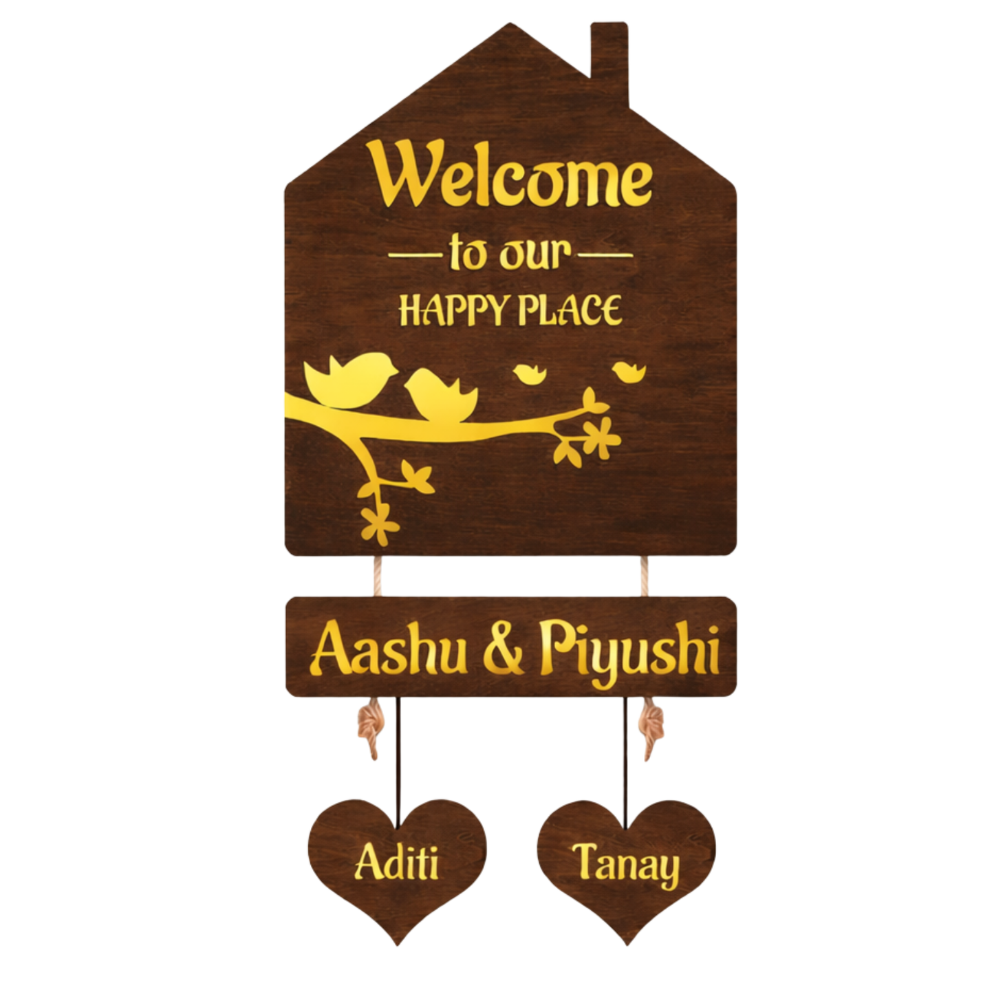 Personalized Wooden Family Name Hanging